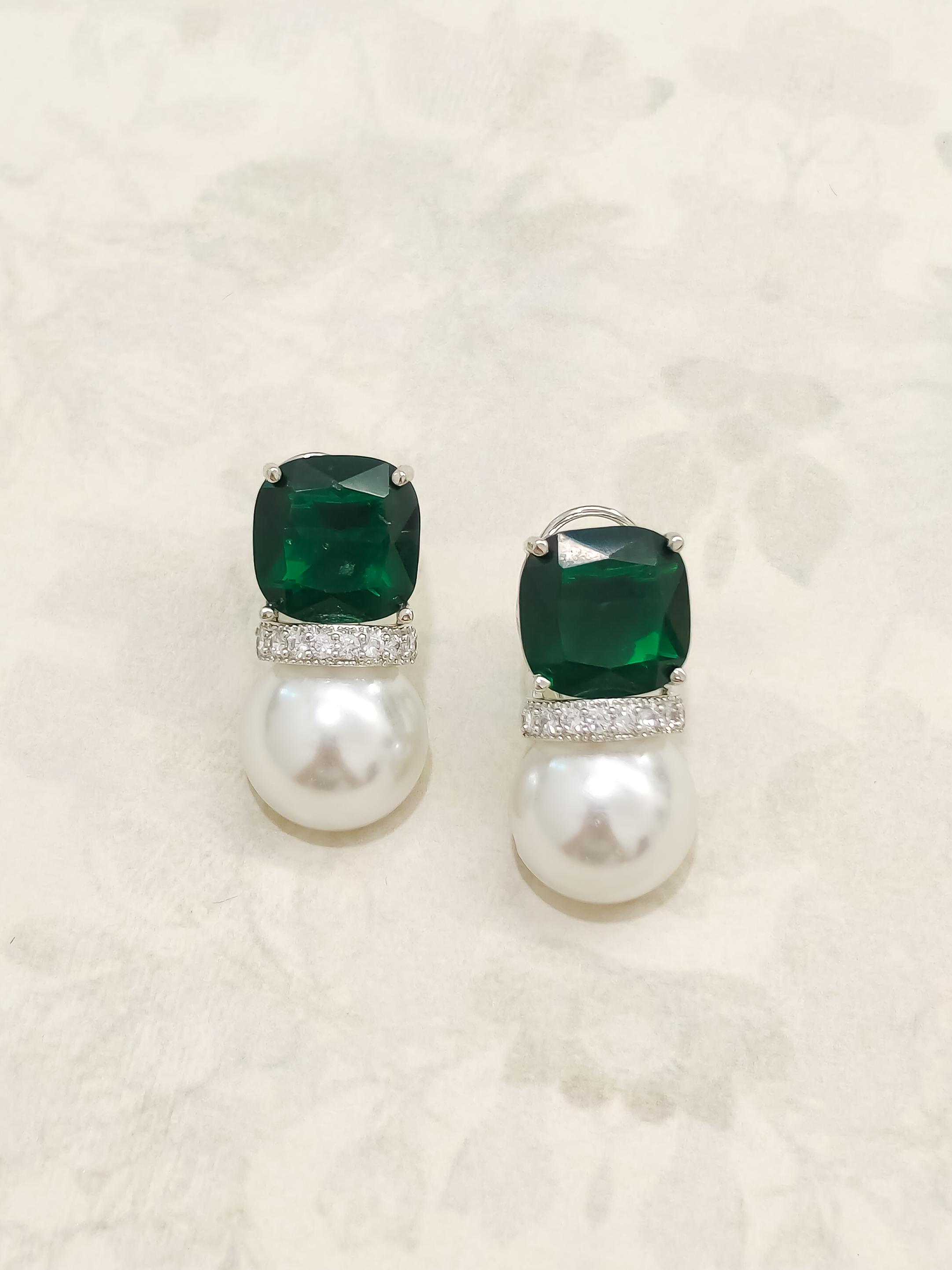 Colourful Pearl CZ Earrings