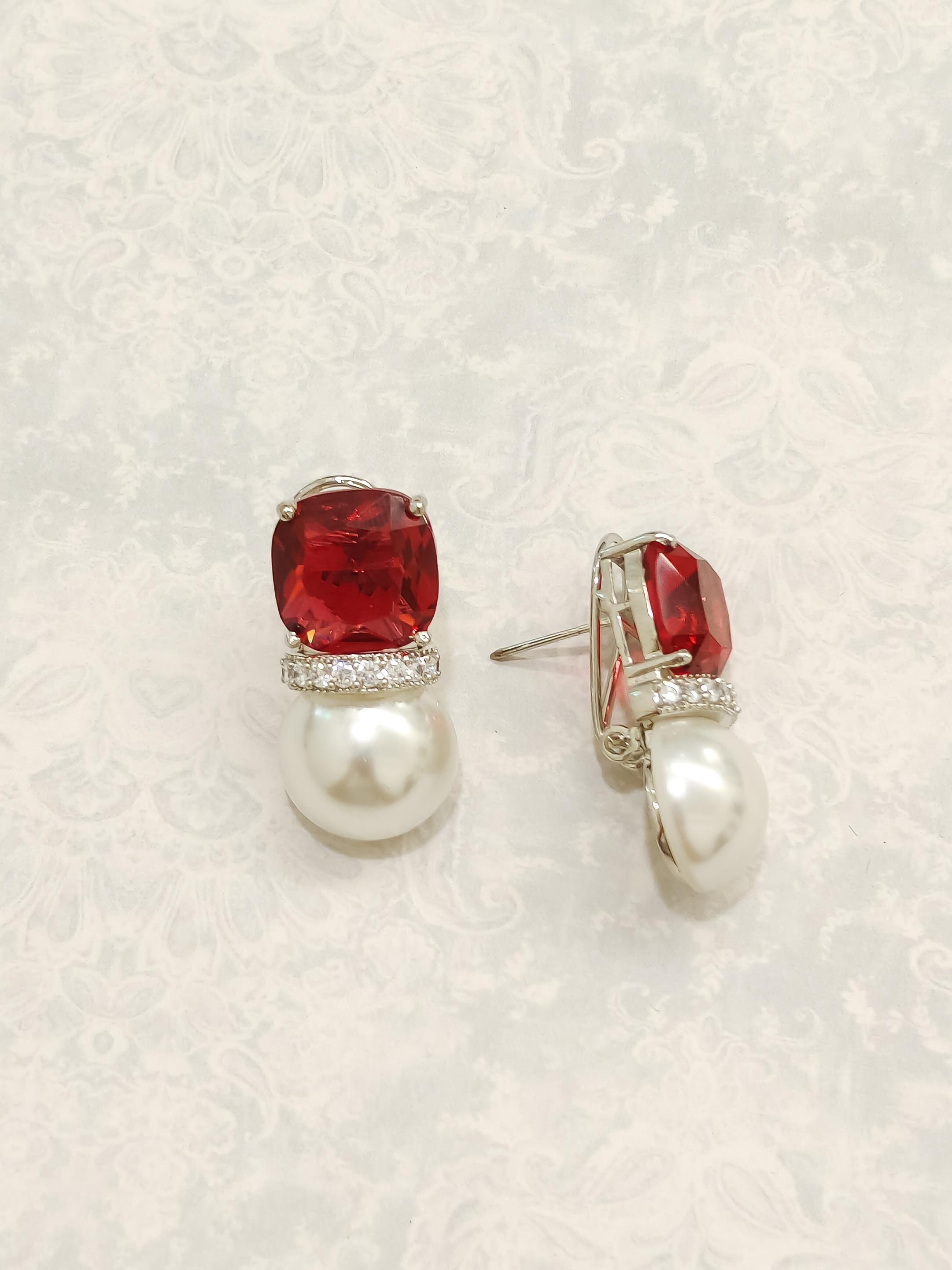 Colourful Pearl CZ Earrings