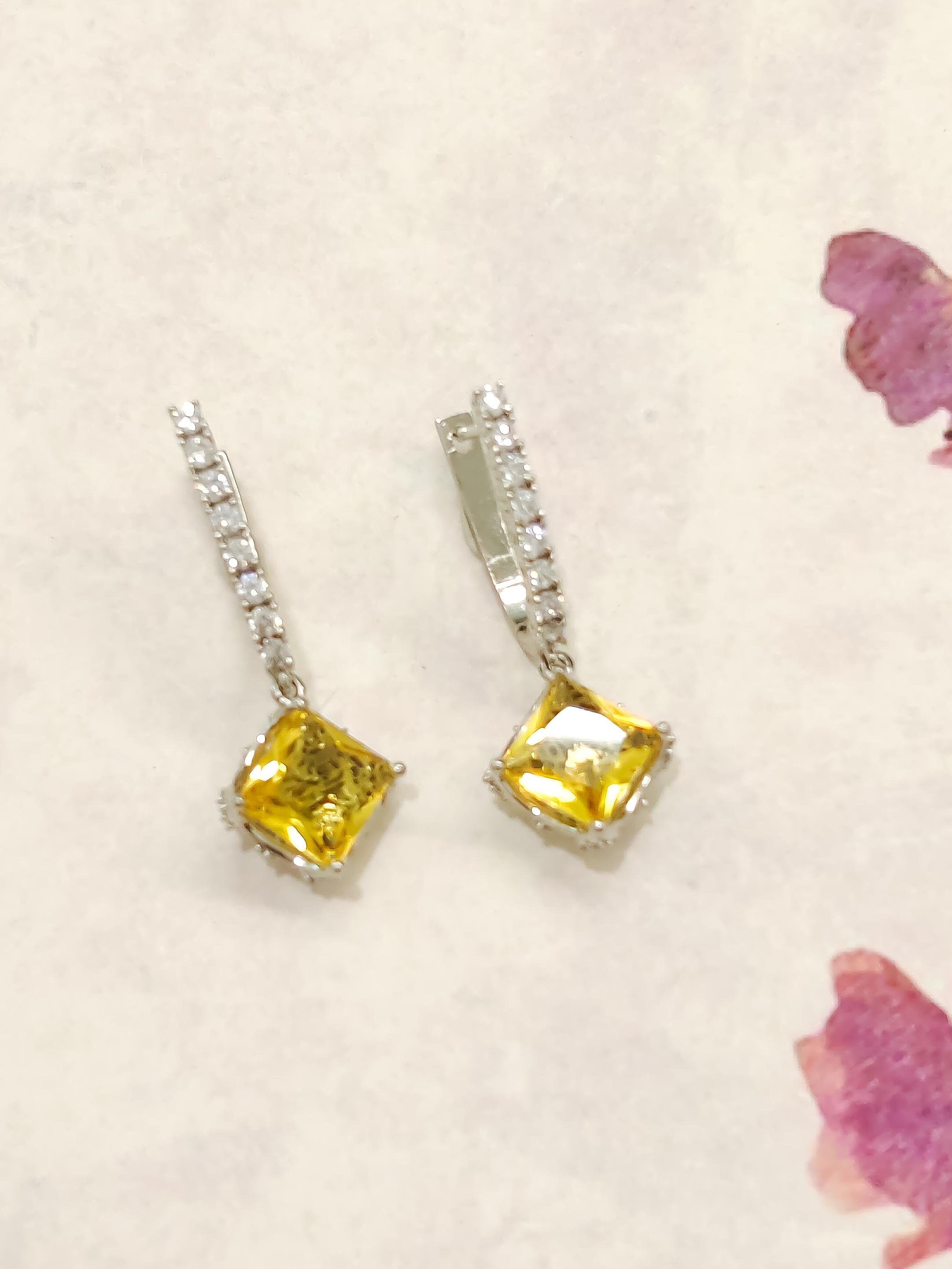 Colorful CZ Stone Earrings