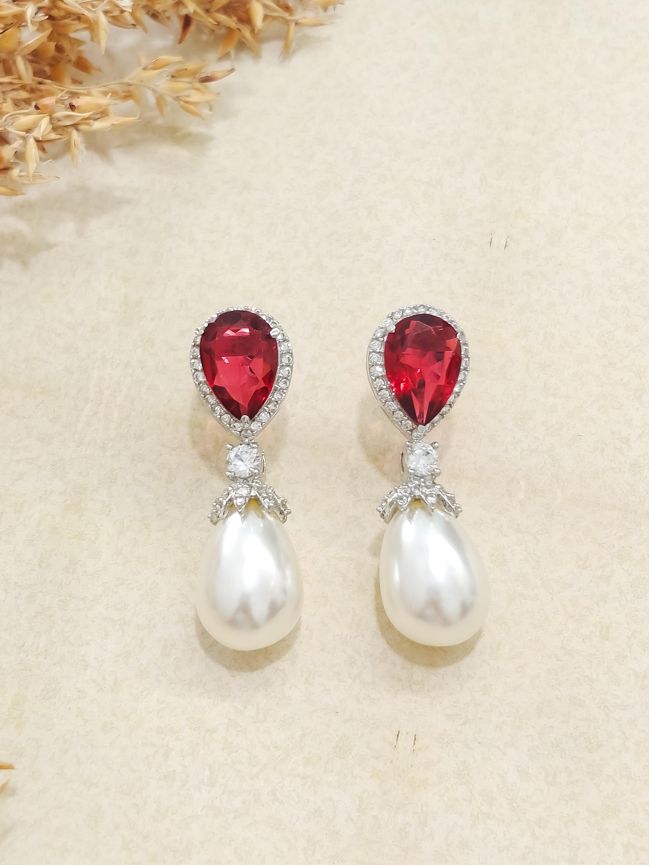 Colorful Pearl Drop Earrings