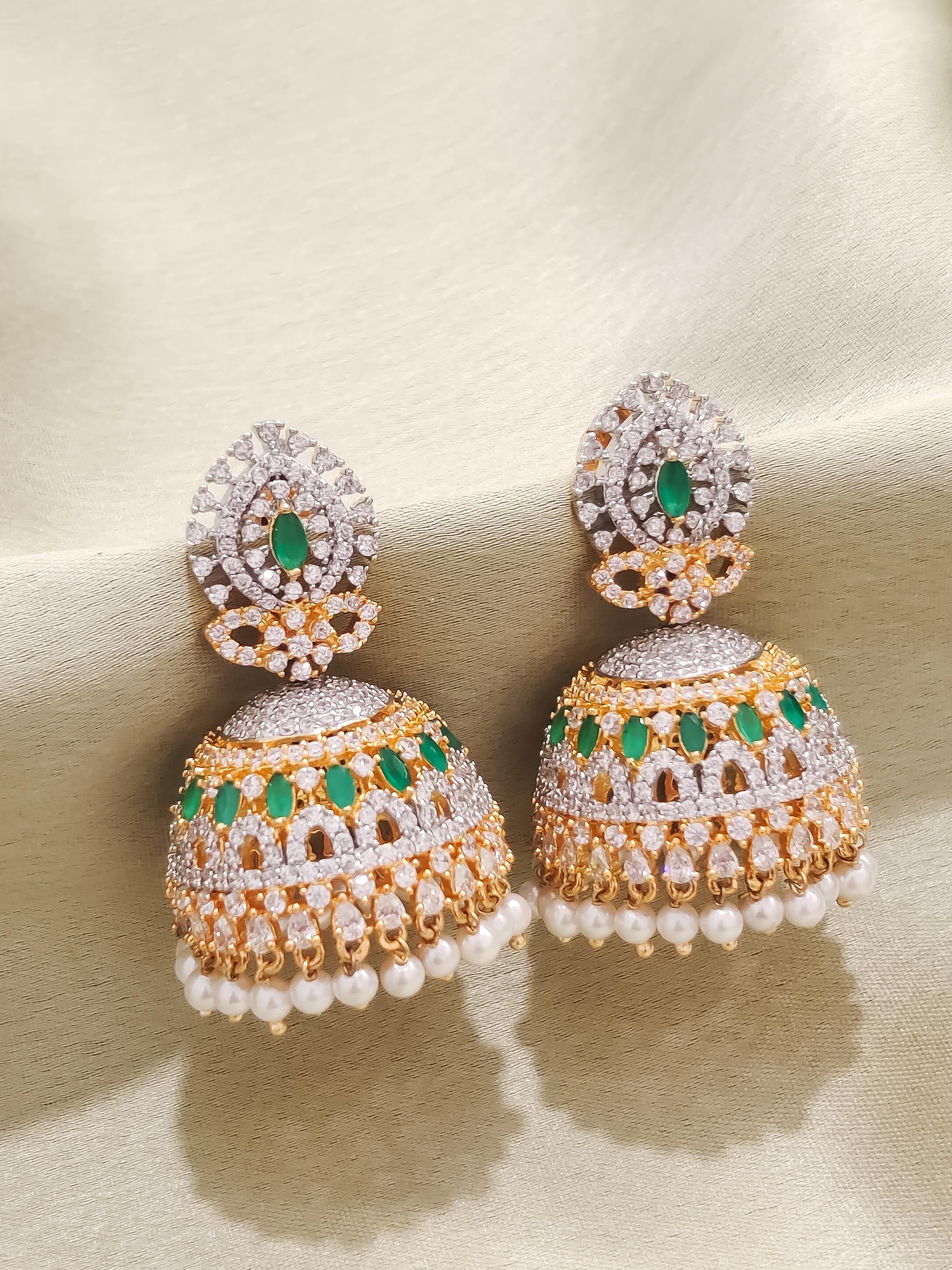Ritzy CZ Jhumka Gold