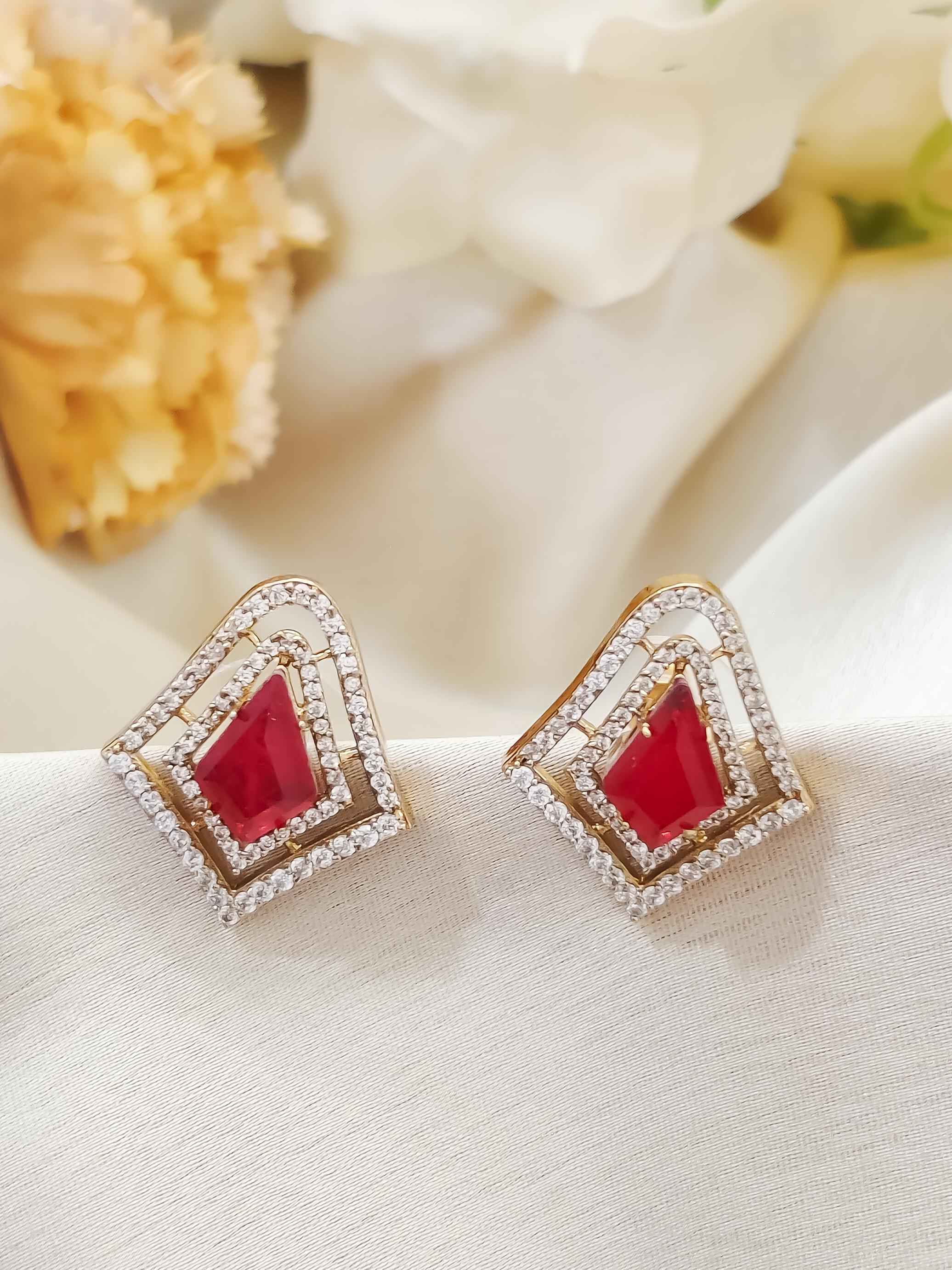 Siya  CZ Stud Earrings