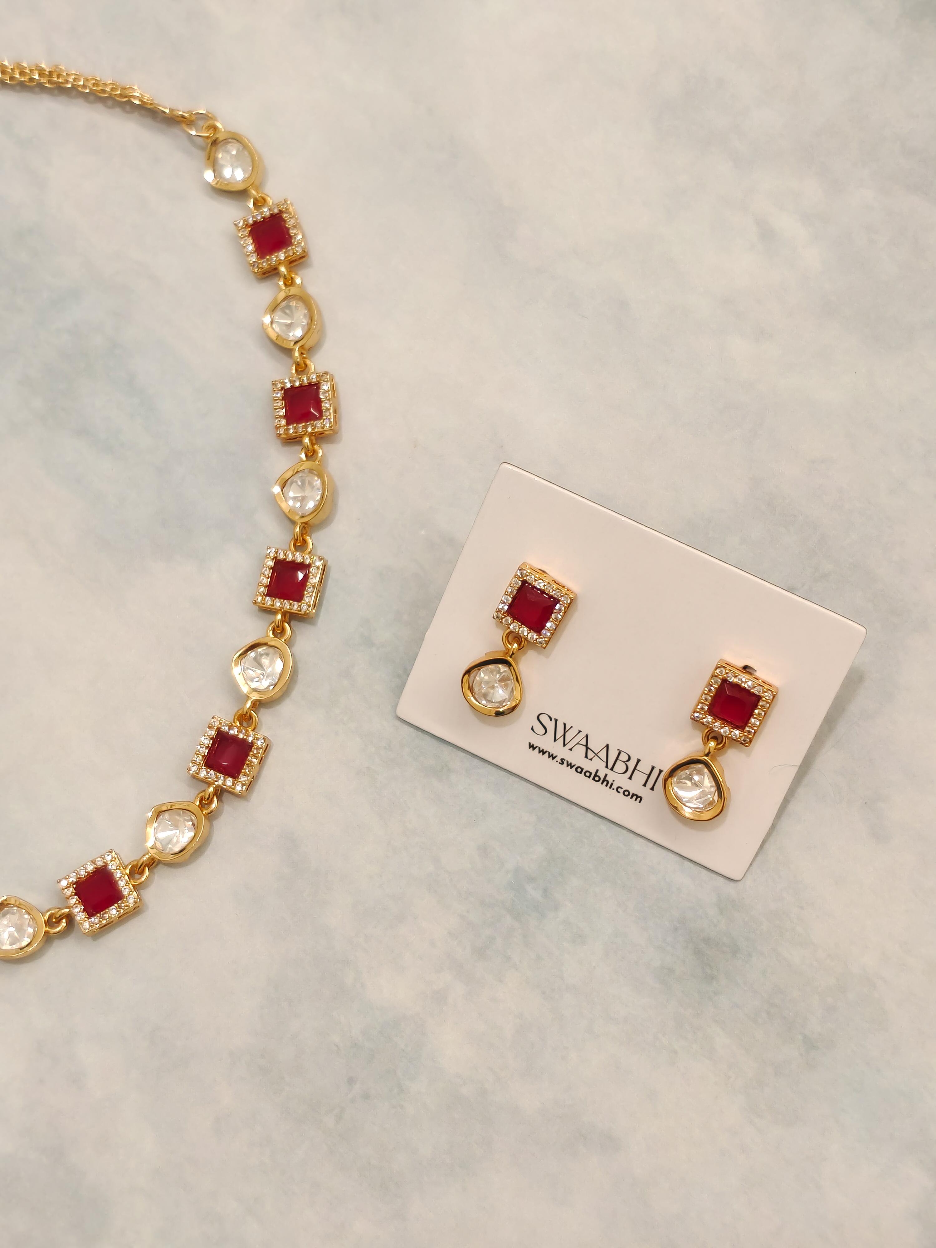 Square Kundan Necklace