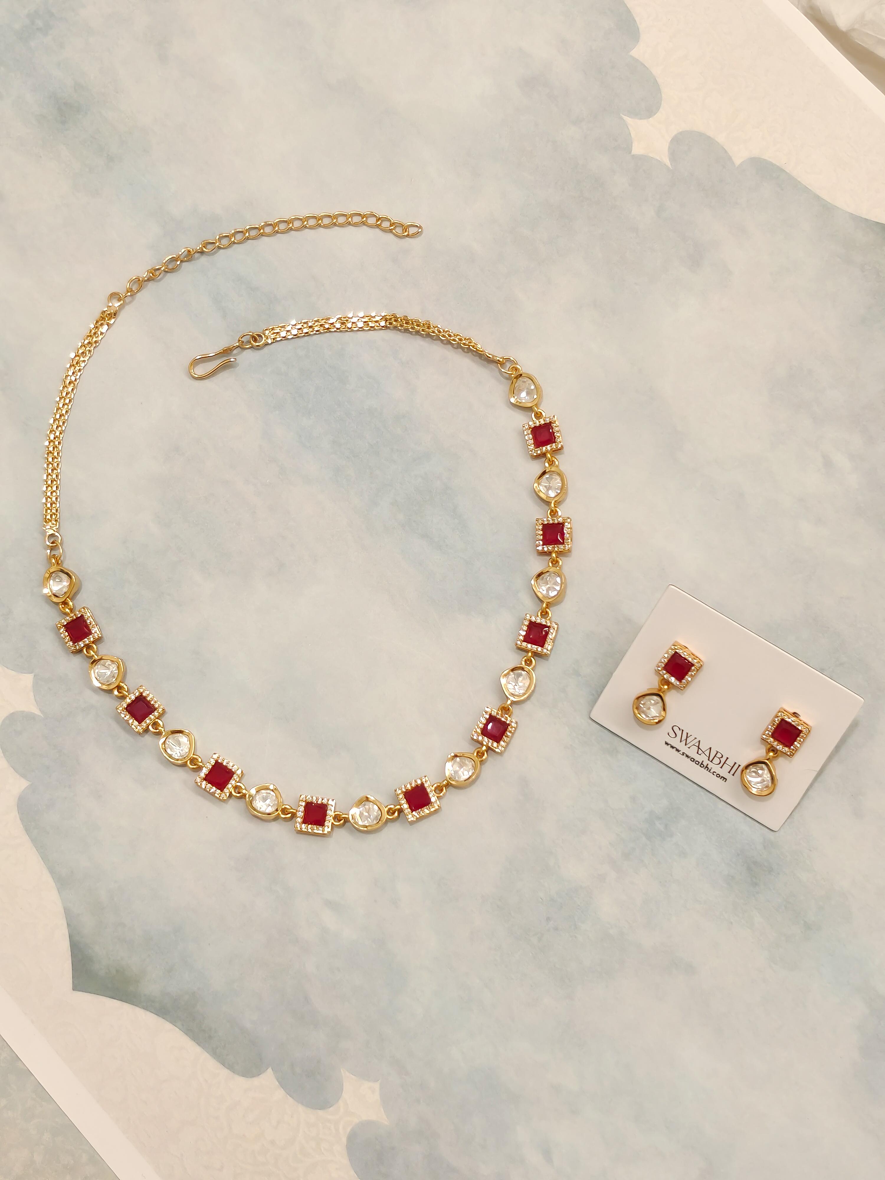 Square Kundan Necklace