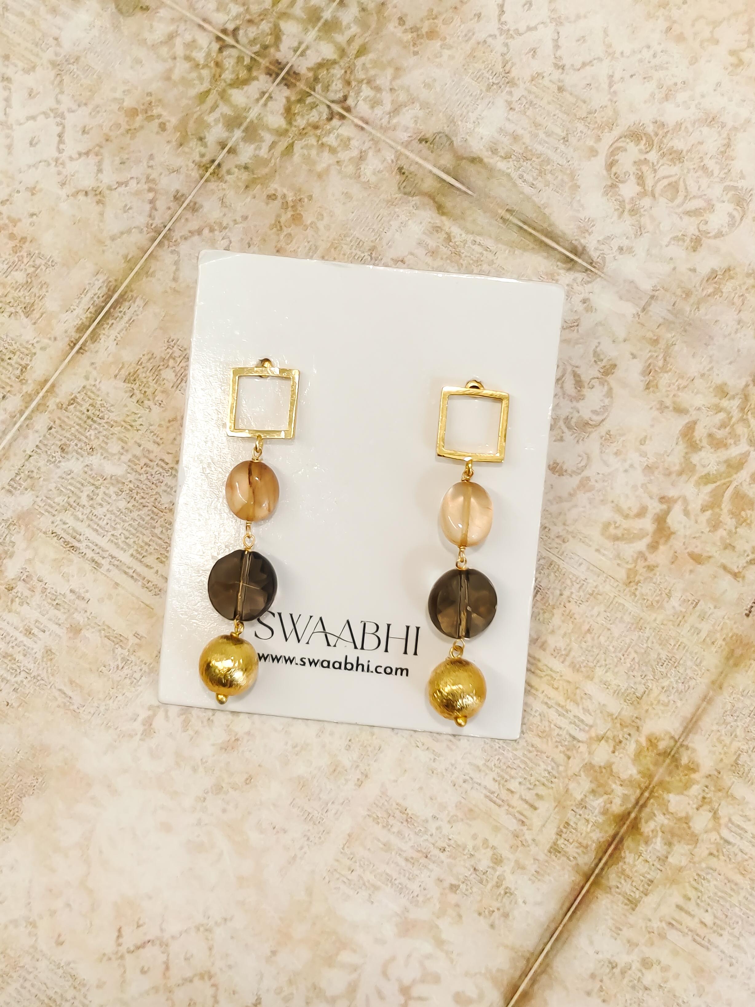 Golden Amber Dangler Earrings