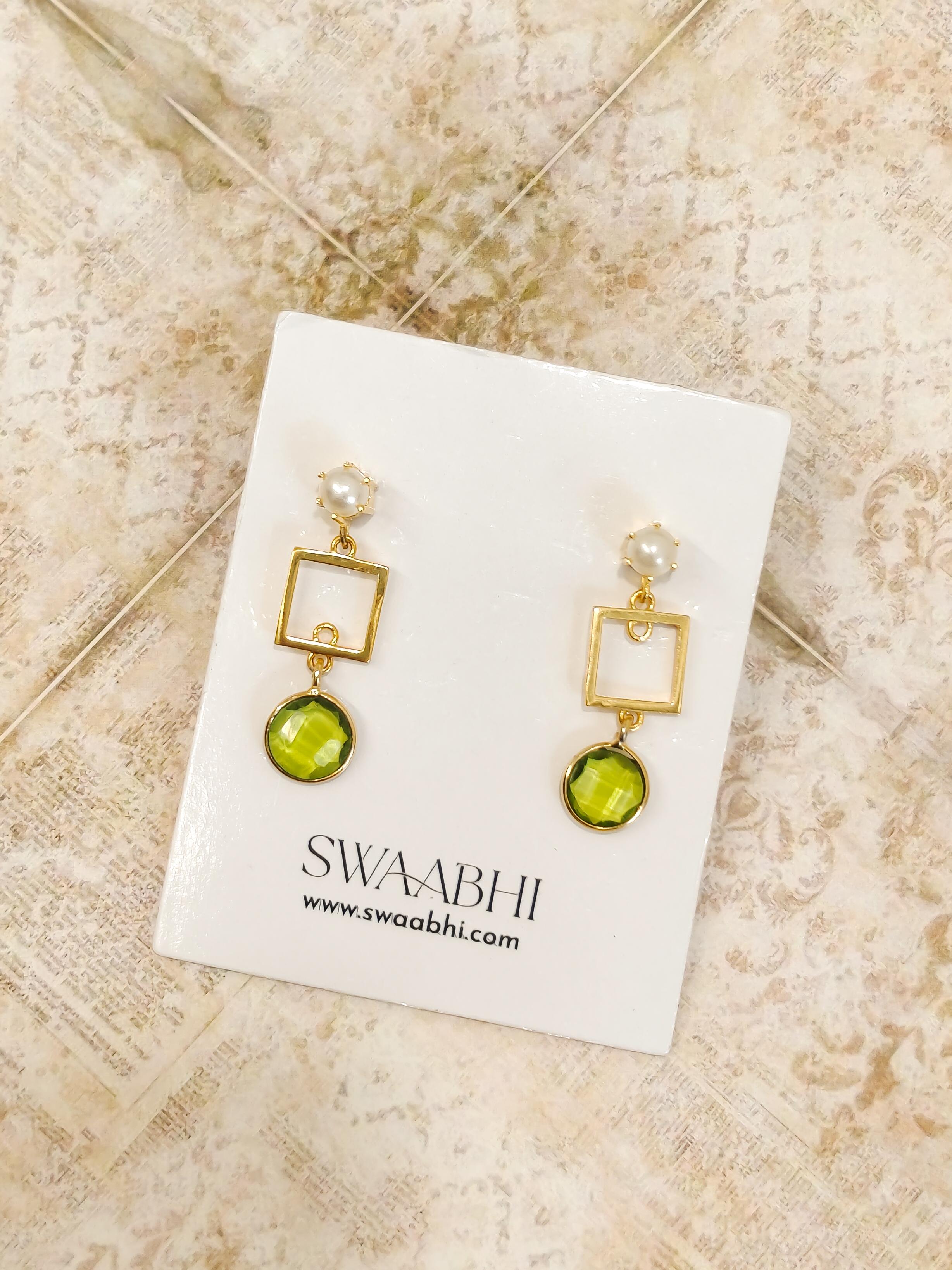 Olive Vista Dangle Earrings