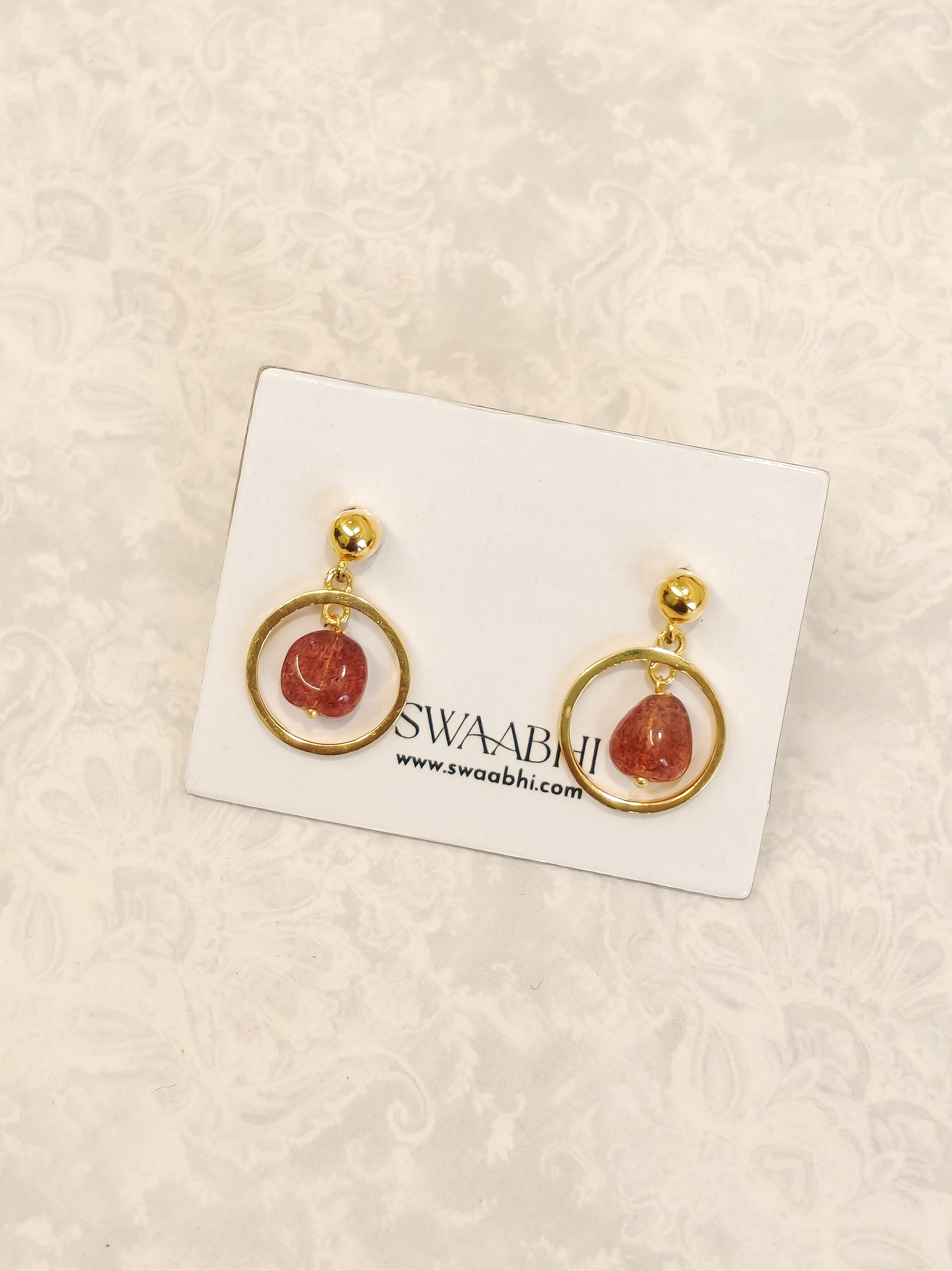 Blush Pebble Drop Earrings