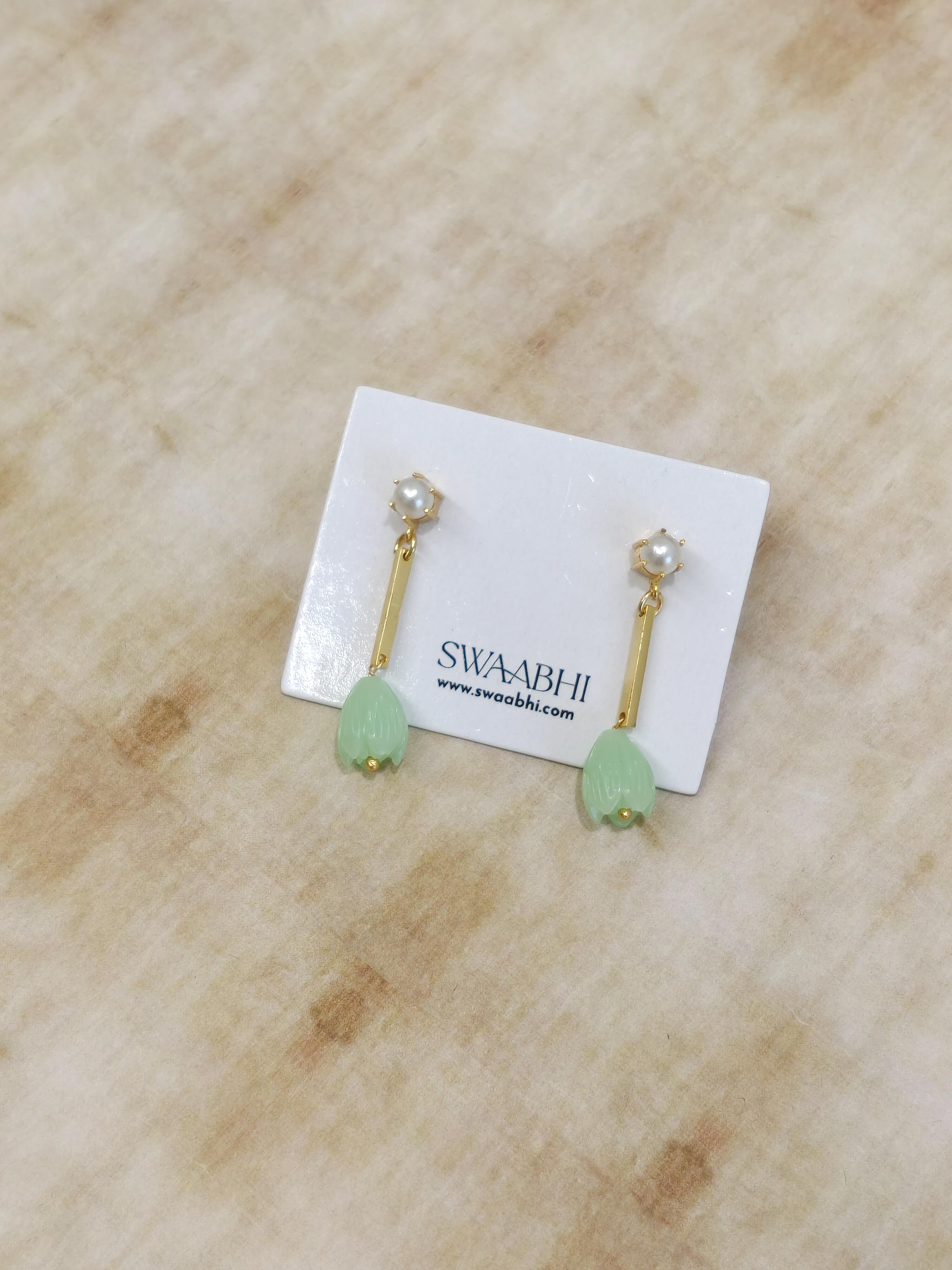 Pearl Tulip Dangler Earrings