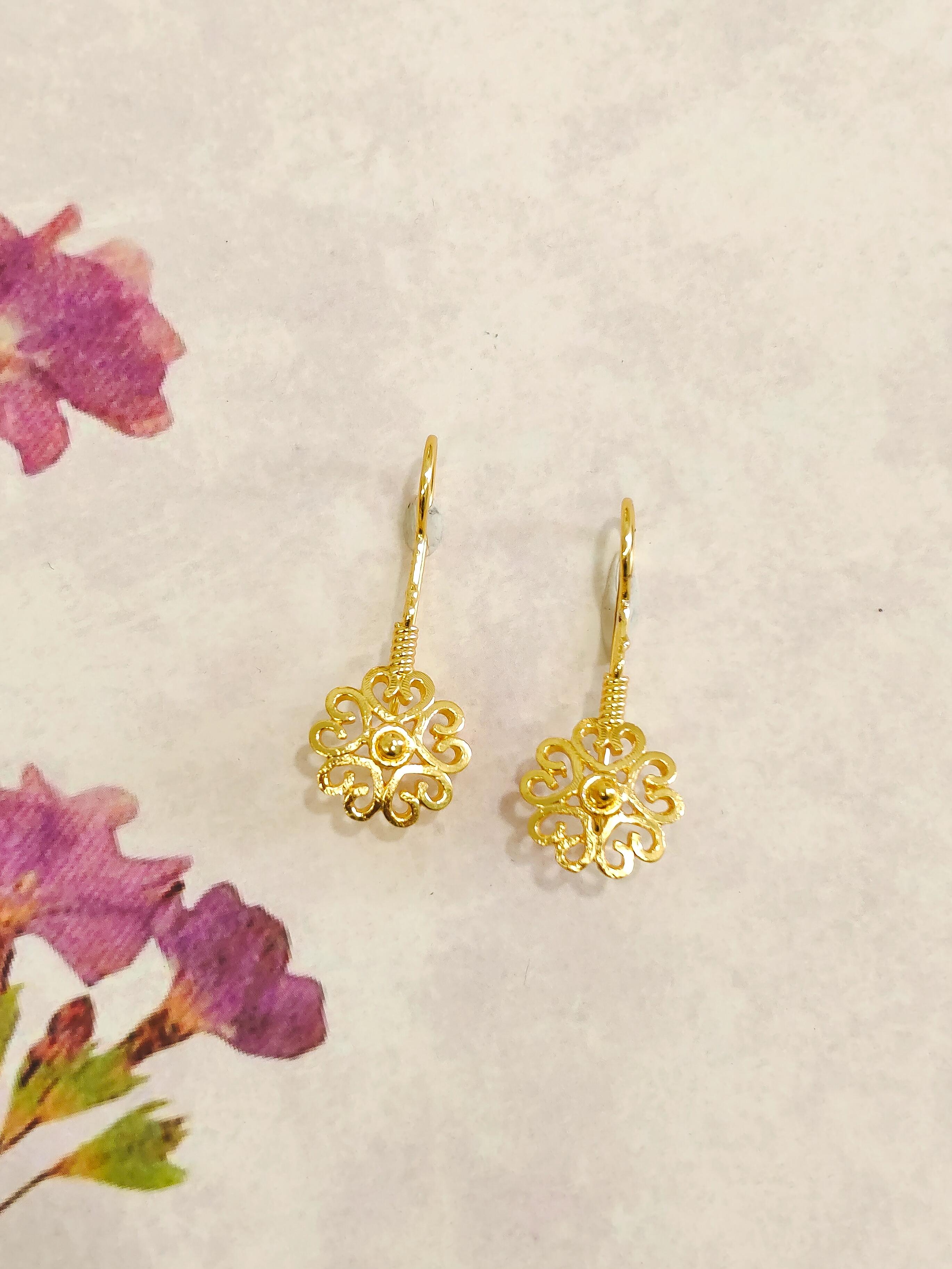 Floral Bloom Hook Earrings