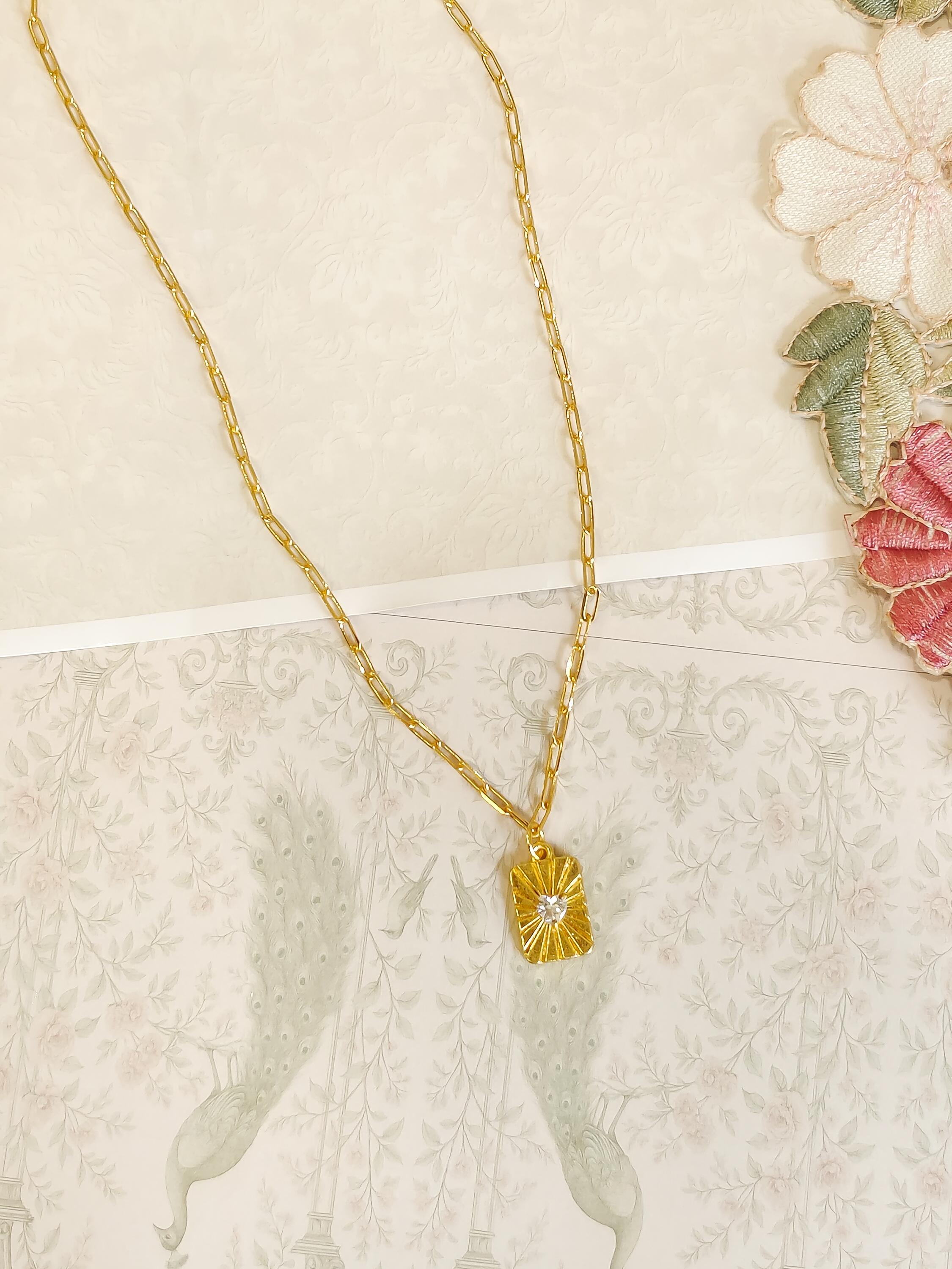 Sunshine Heart Box Chain Necklace