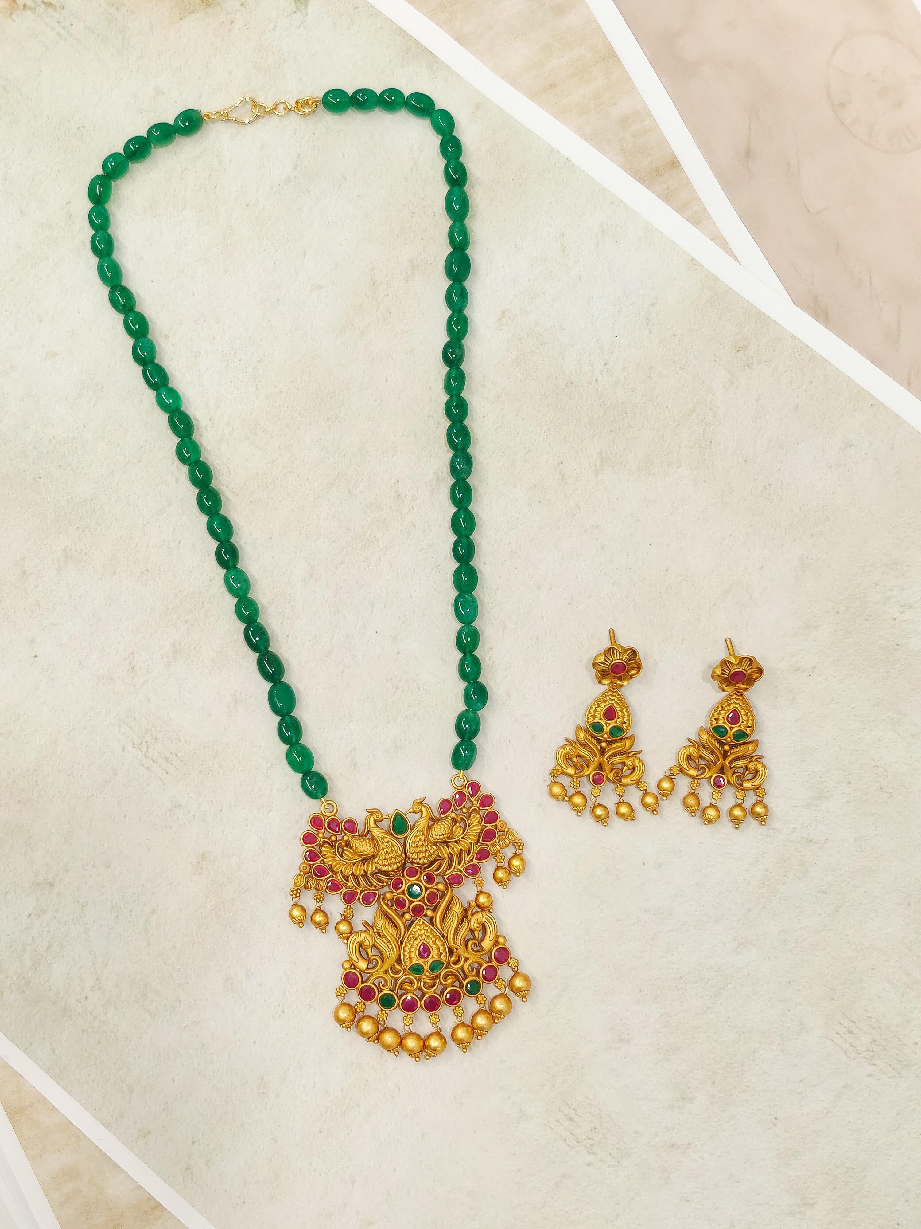 Mayuri Beaded Temple Necklace Set