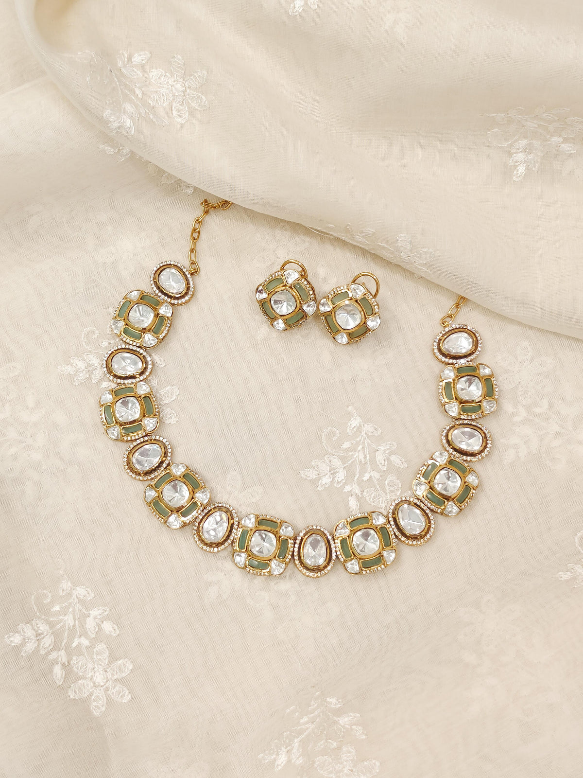 Saya Mint Green Moissanite Choker