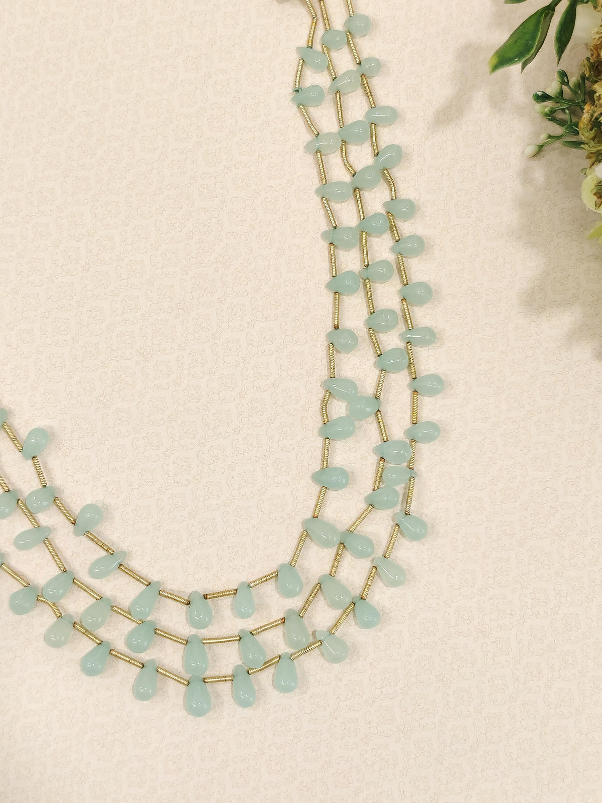 Layered Green Beads Necklace