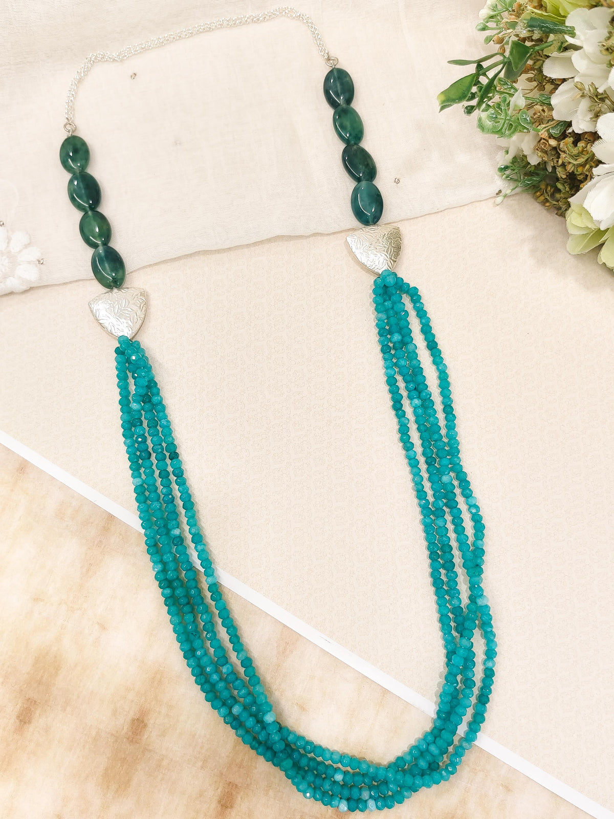 Turquoise Layered Beaded Necklace