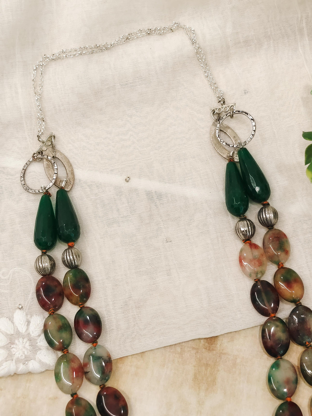 Blush & Mint Agate Necklace