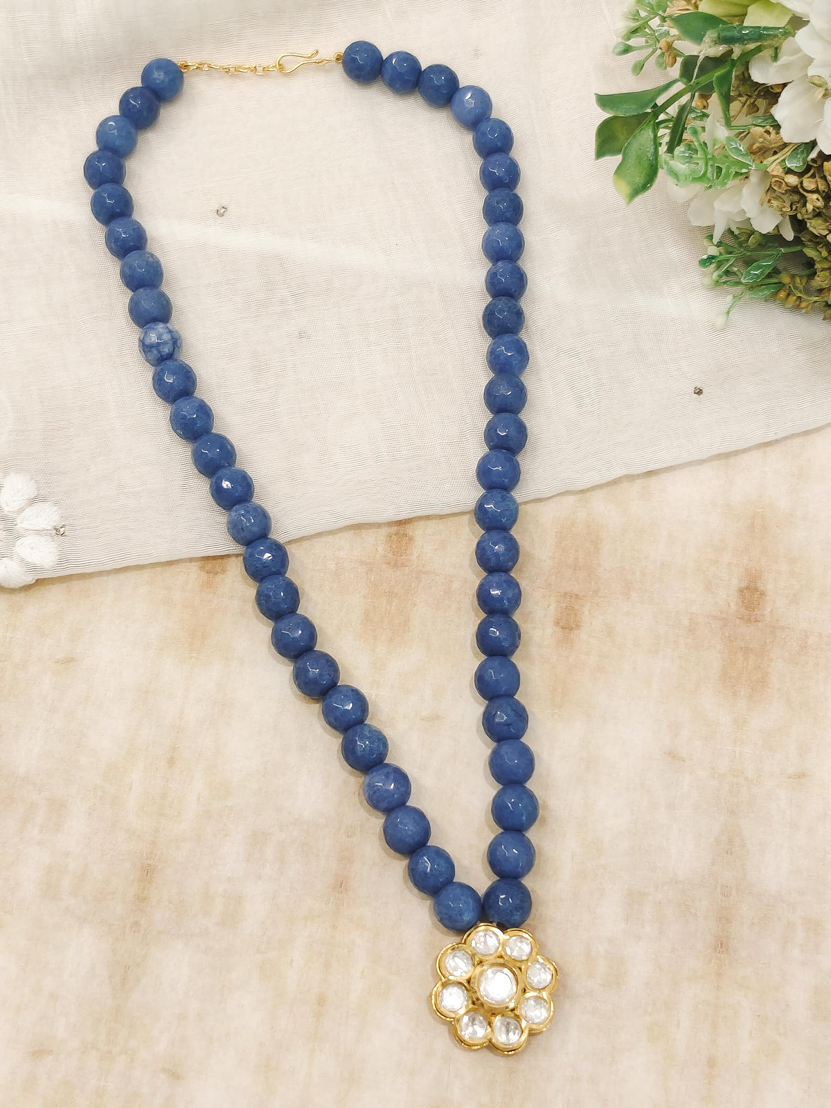 Deep Blue Beaded Necklace