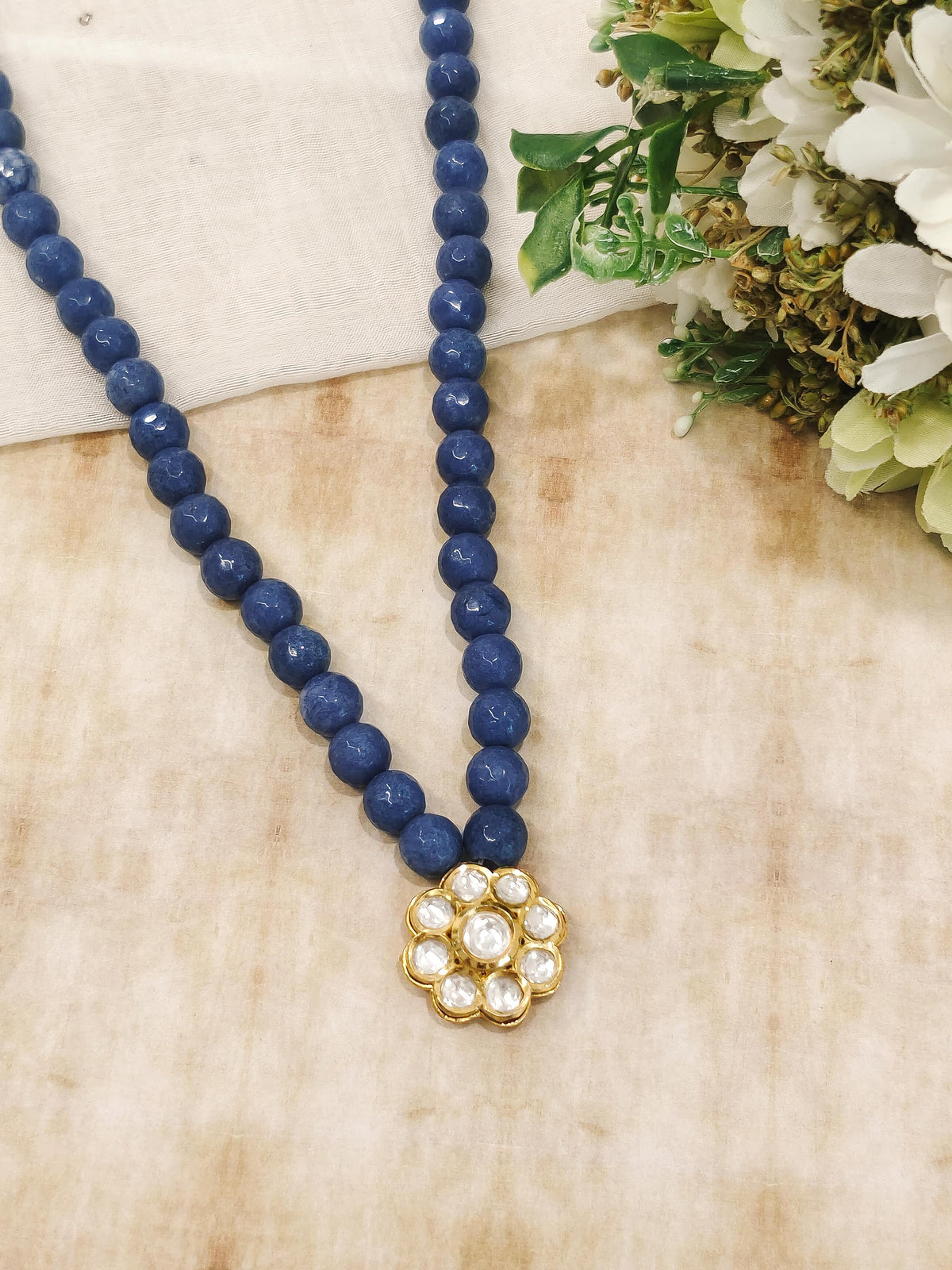 Deep Blue Beaded Necklace