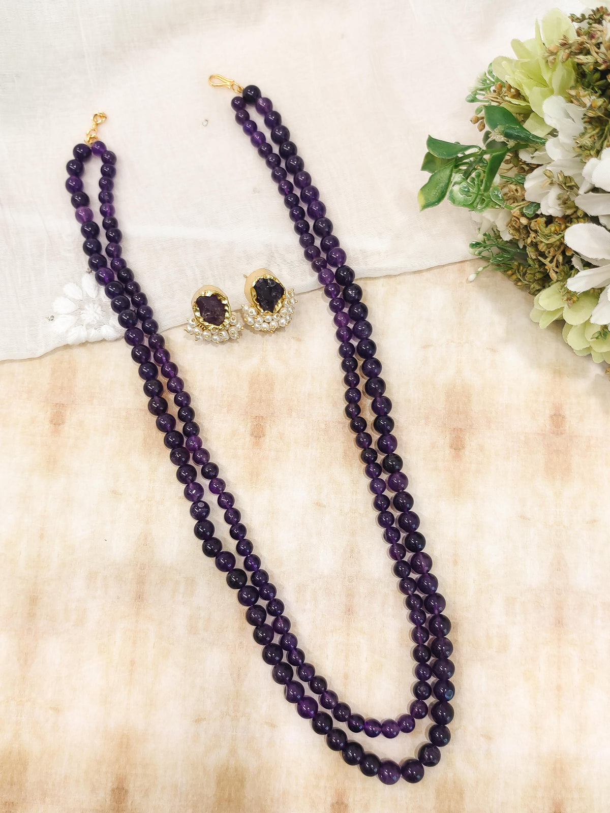 Violet Beads Necklace Set