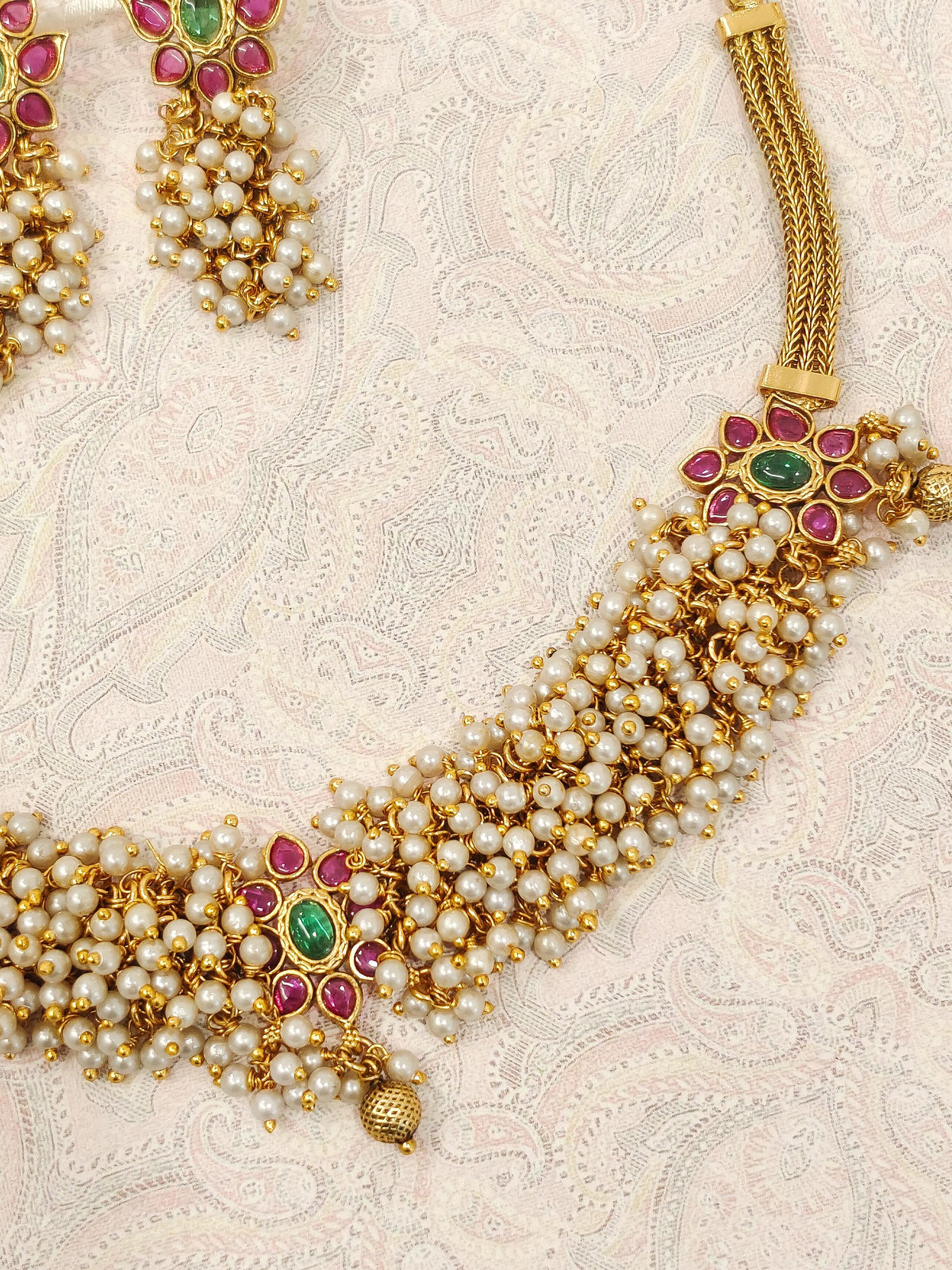 Keya Pearl Cluster Necklace