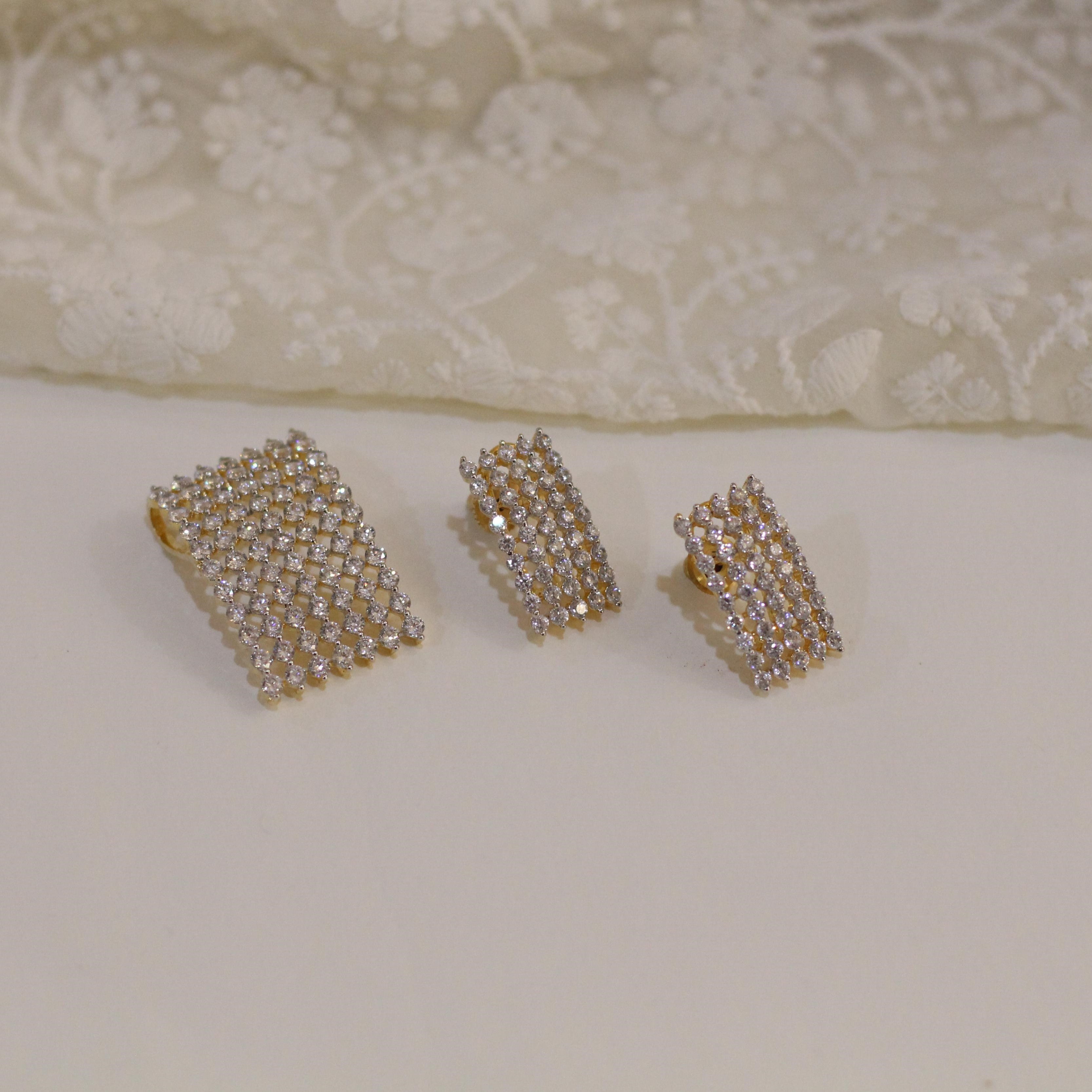 Square CZ Pendant Set