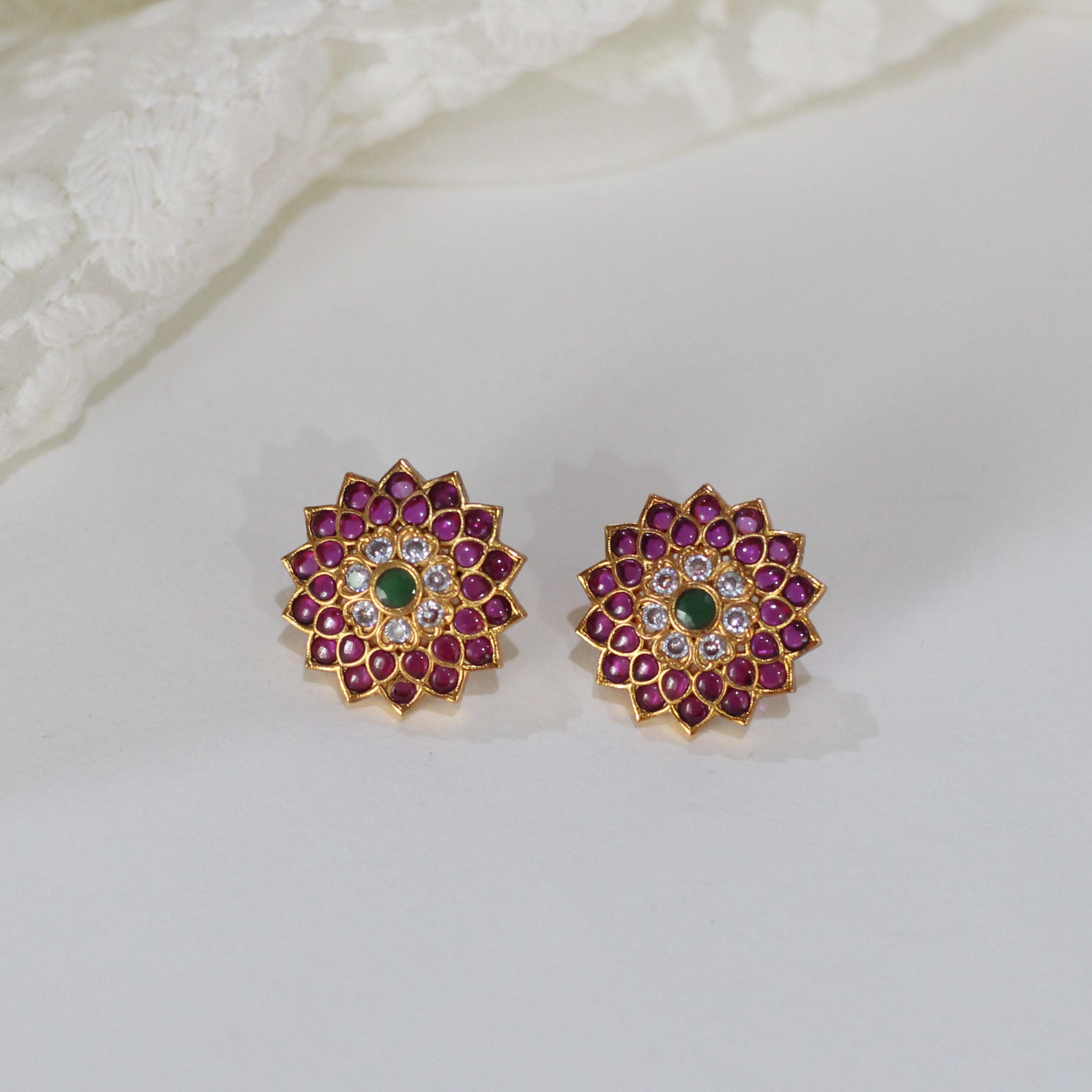 Padma Temple Stud Earrings