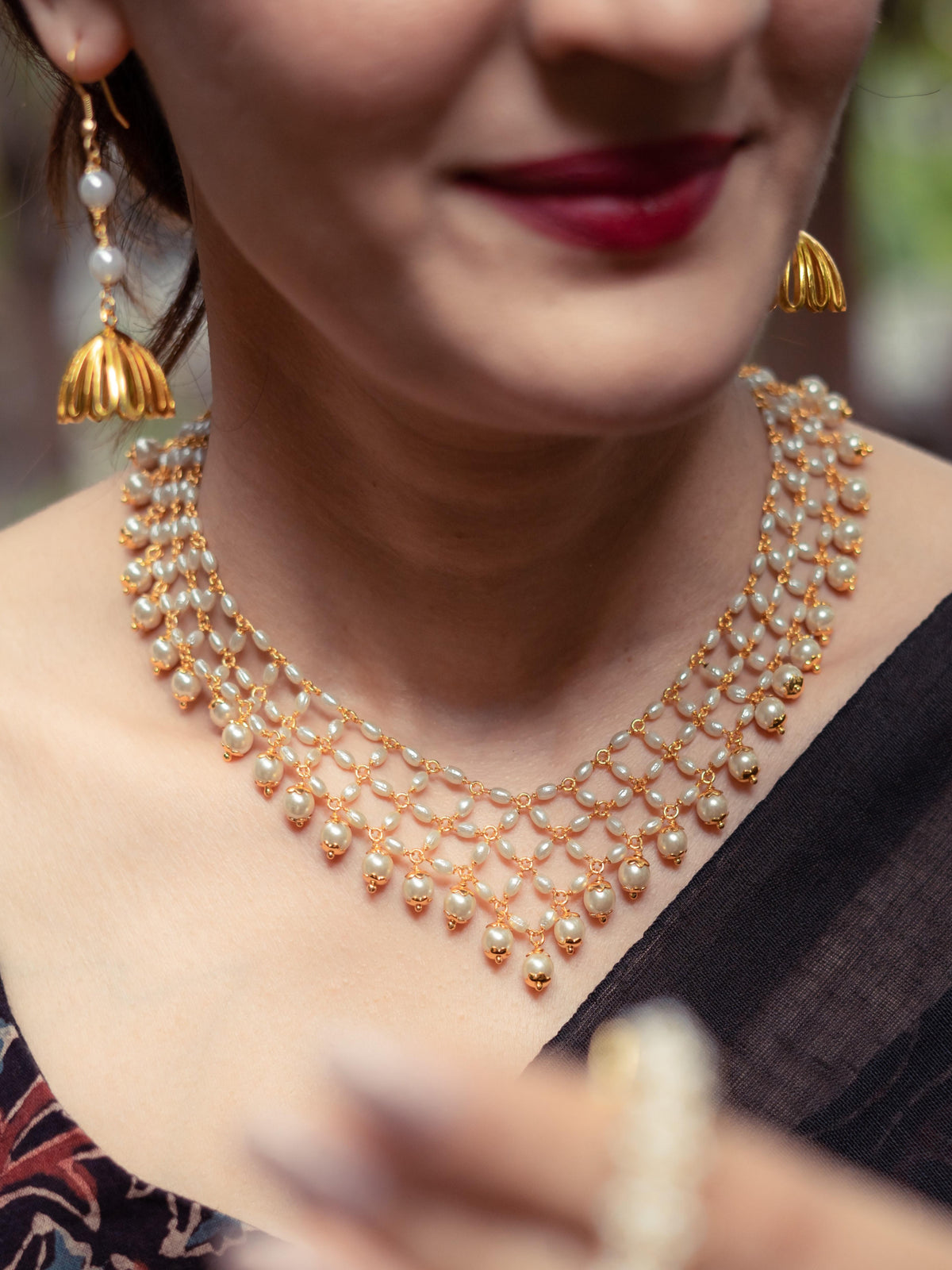 Nakshi Pearl Jali Necklace