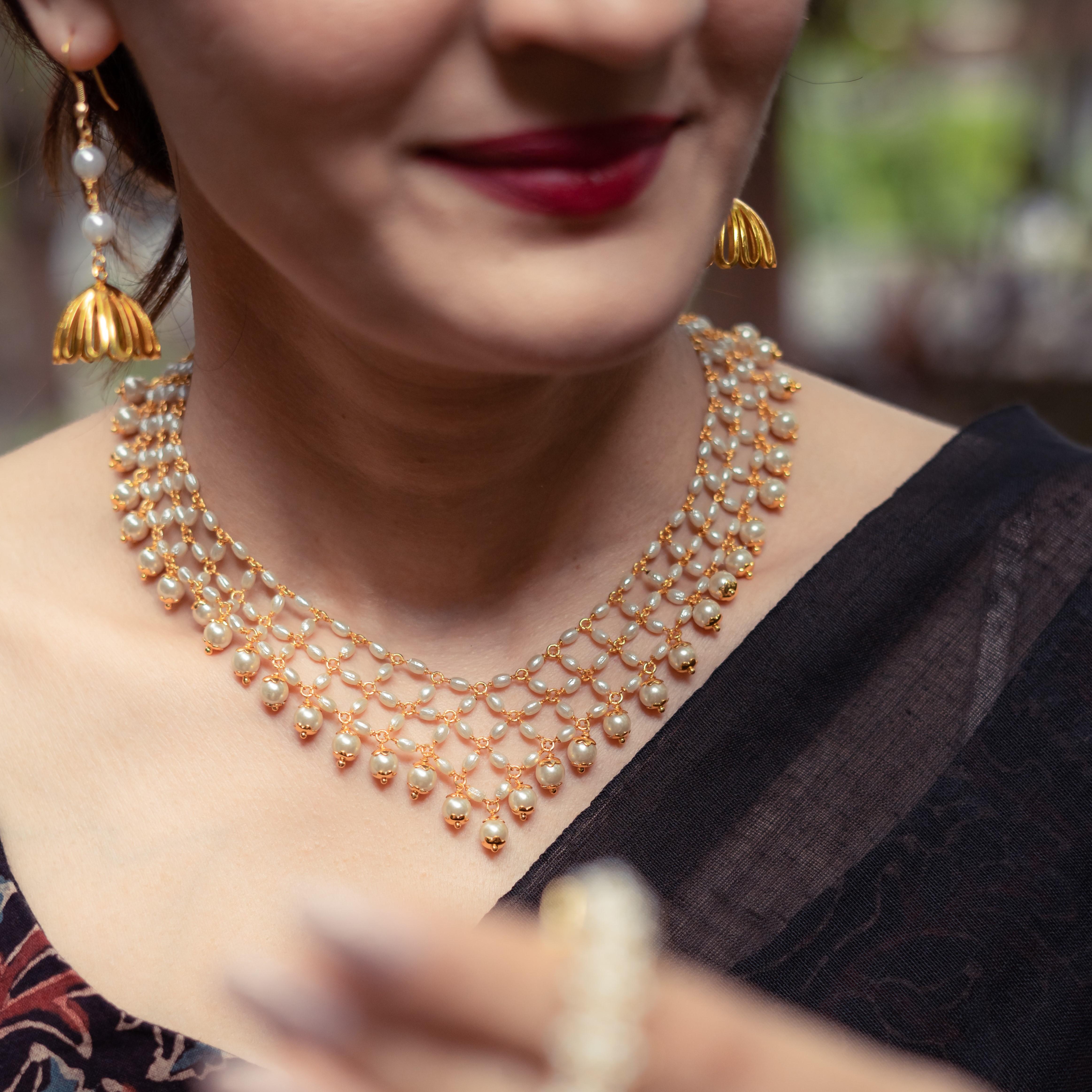Nakshi Pearl Jali Necklace