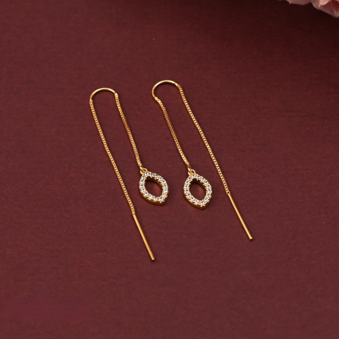 Sui Dhaaga CZ Earrings, Oval