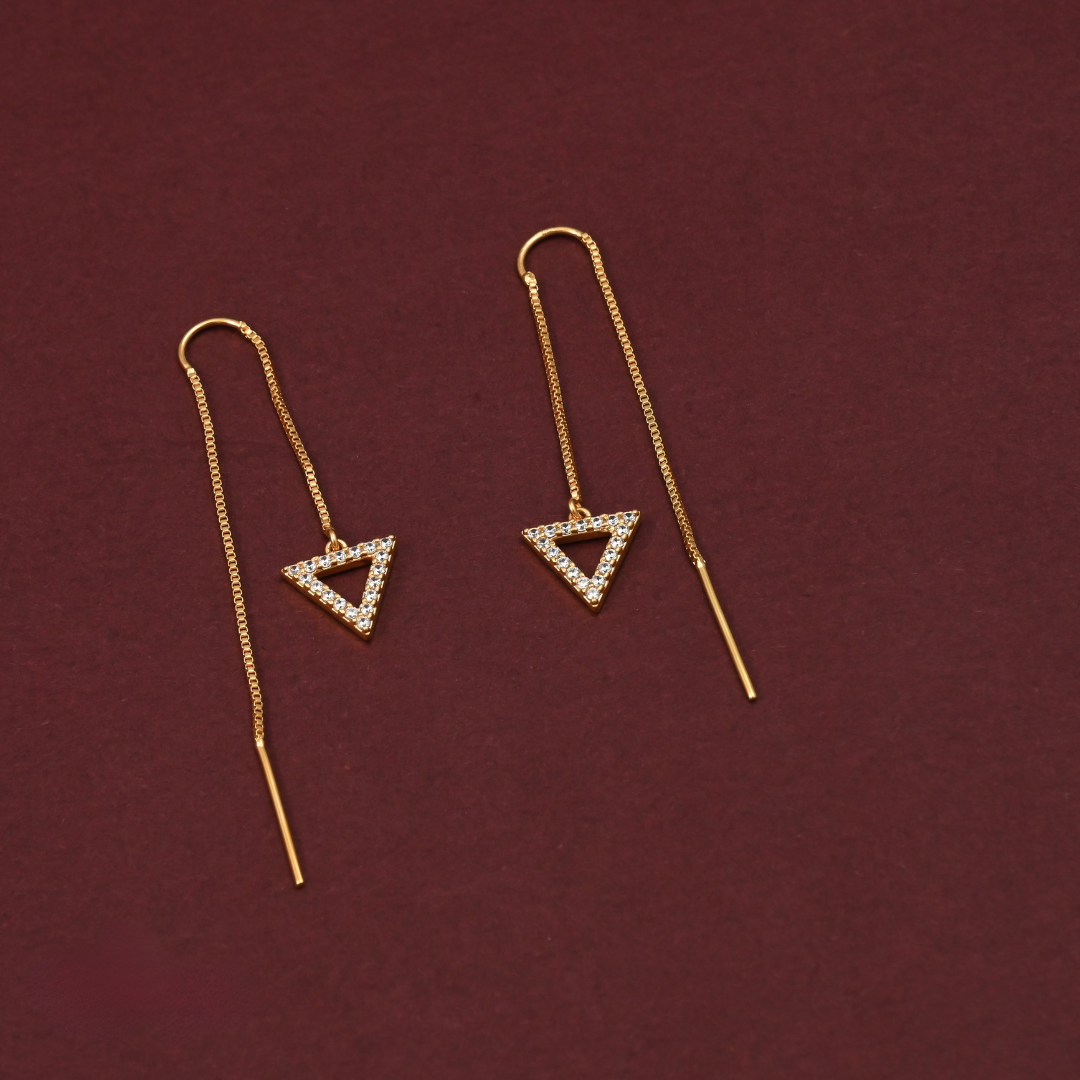 Sui Dhaaga CZ Earrings, Triangle