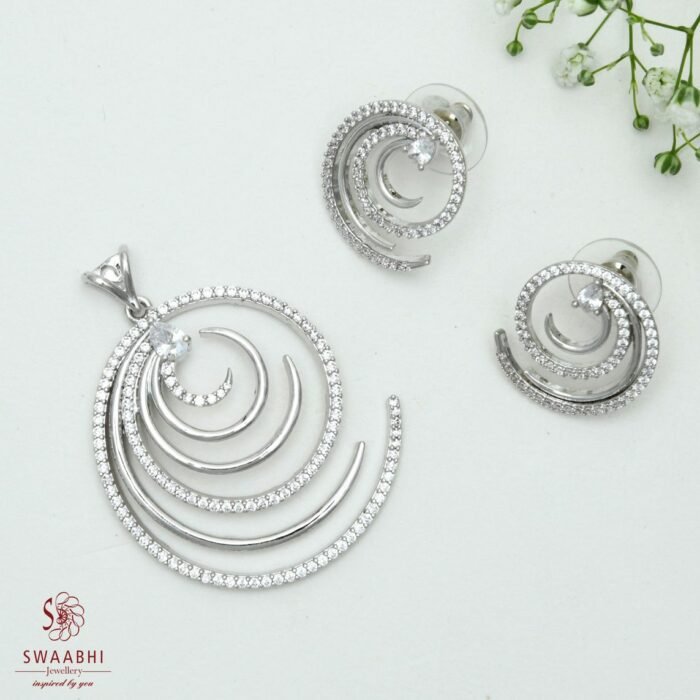 Buy Circles CZ Pendant Set – Latest Designs for Girls | Swaabhi.com 6