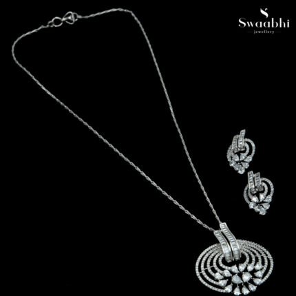 Spherical cz pendant set- | Swaabhi.com |1