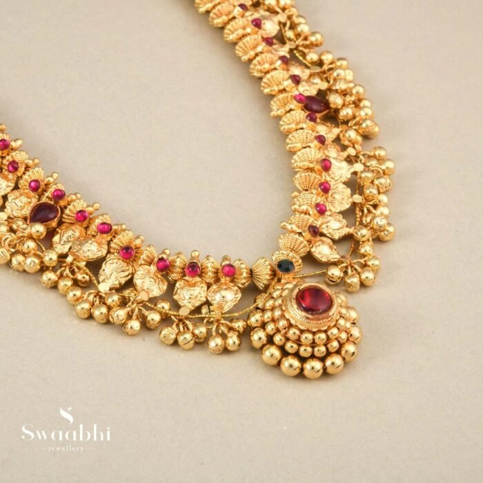 Maharashtra Saaj Necklace-red (2)