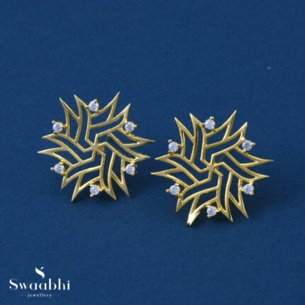 Swastik Stud Earrings – Rangoli Design