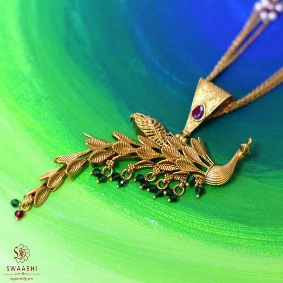 Peacock Gold Necklace