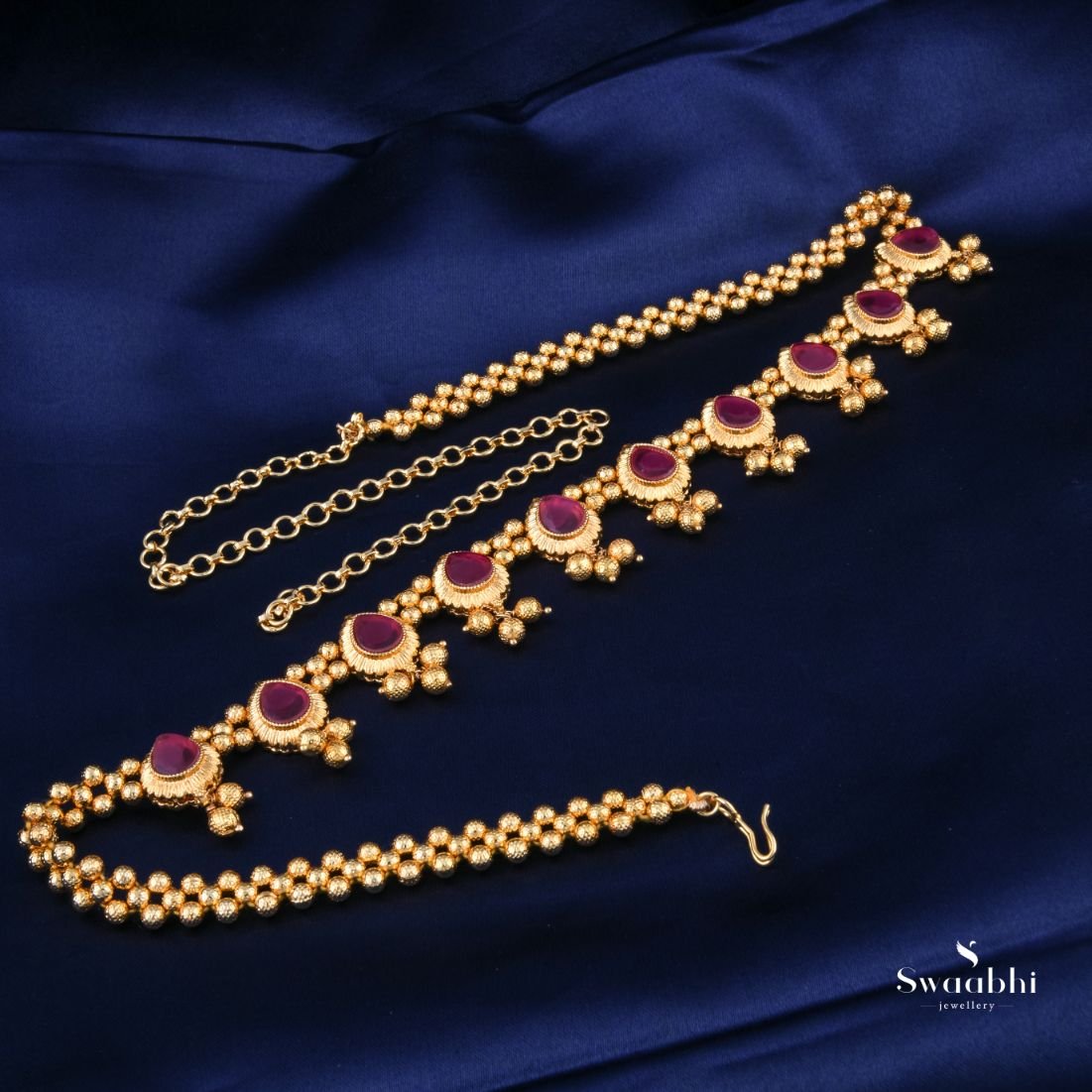 Buy Drop Pink Gold Waist Belt – Latest Designs for Girls | Swaabhi.com