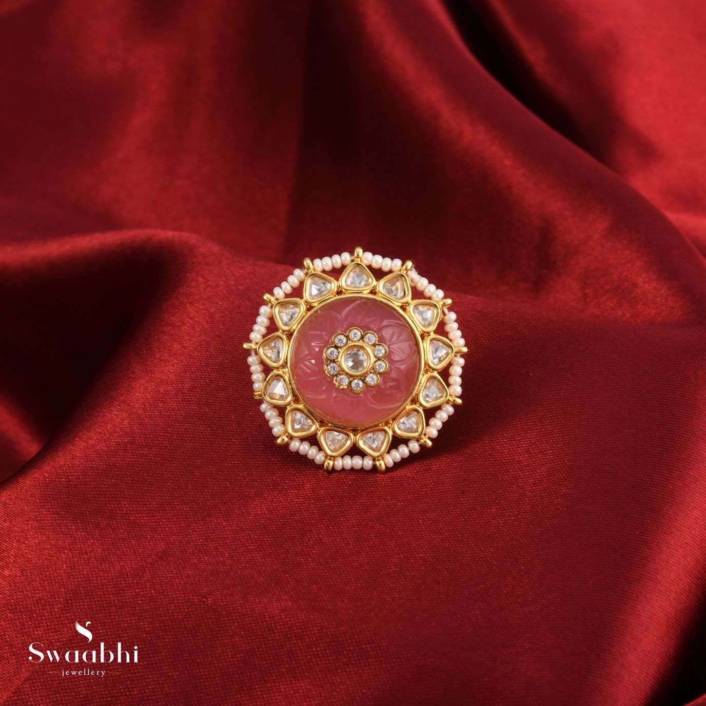 Buy Ishika Kundan Rings – Best Designs for girls | Swaabhi.com