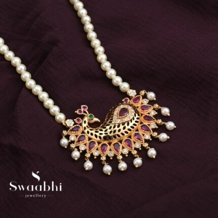 Maharashtrian Peacock Pearl Necklace