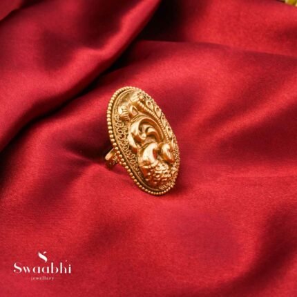Buy Peacock Matte Gold Ring – Best Designs for girls | Swaabhi.com