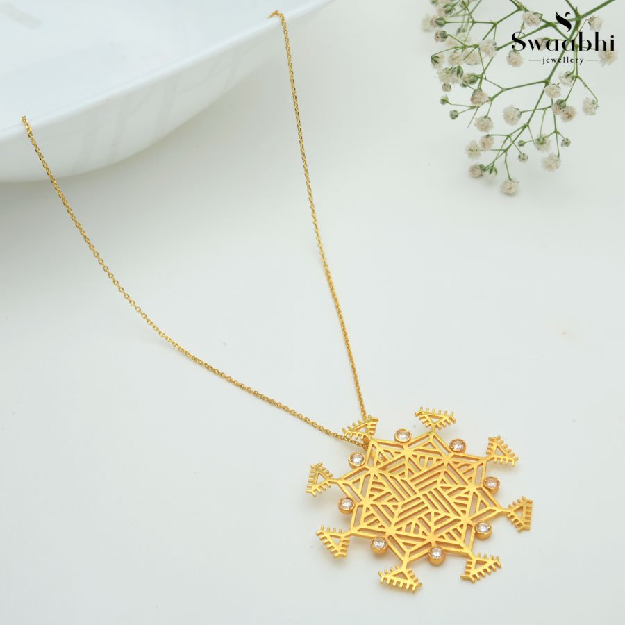 Chowk Purna Small Necklace-Rangoli Design