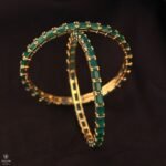 Buy Emerald Gold Finish CZ Bangles|swaabhi.com