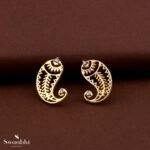 Koyari Small Gold Stud Earrings-Rangoli Design (1)