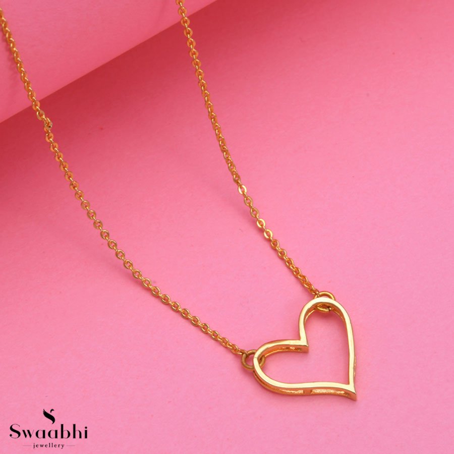 Tiny Sideways Heart Necklace in Sterling Silver - Michelle Chang