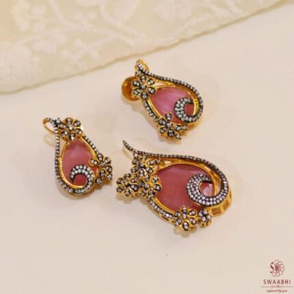 Pink Gold-Plated Pendant Set