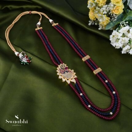 Buy Red-Blue CZ Necklace | Swaabhi.com