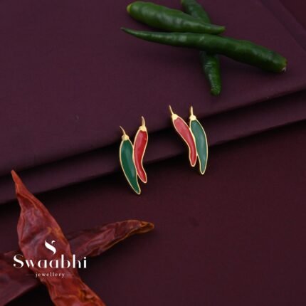 Red-Green Chilli Earrings-Spice Design (2)2
