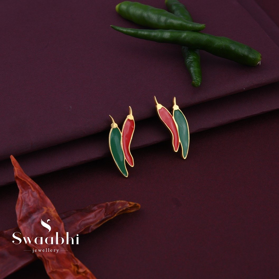 Red-Green Chilli Earrings-Spice Design (2)2