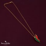 Red-Green Chilli pendant necklace