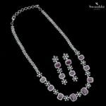 Buy Sapphire American Diamond Necklace | Swaabhi.com