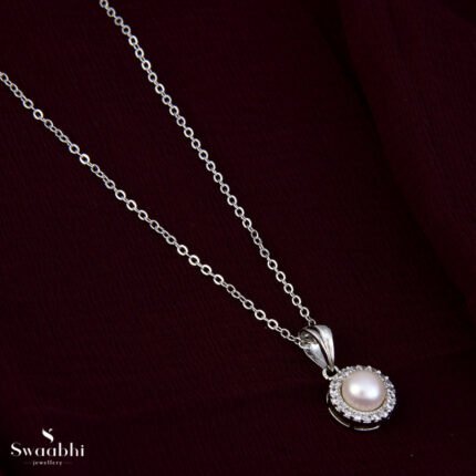 Buy Small Pearl CZ Pendant Set|Swaabhi.com