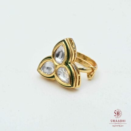 Buy Three Drops Kundan Finger Ring – Best Designs for girls | Swaabhi.com